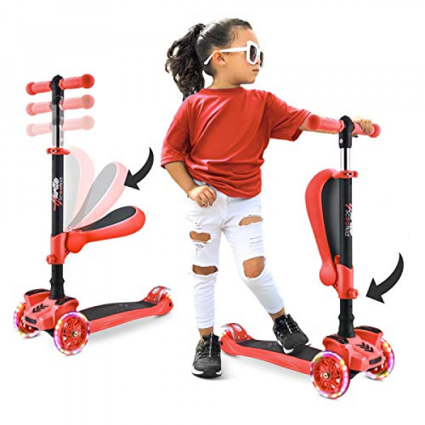 Patinete de 3 ruedas para niños Hurtle, rojo