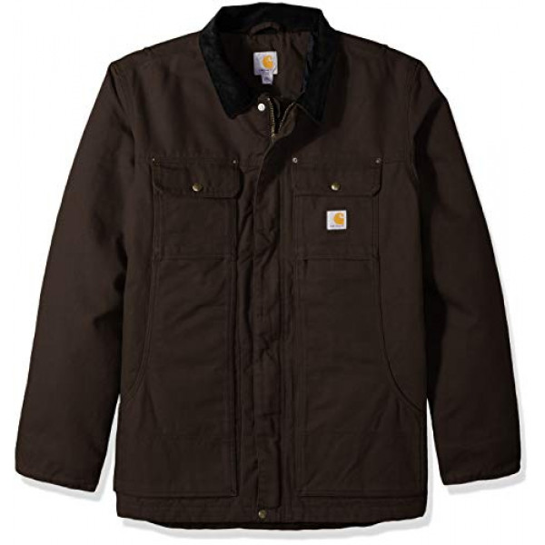 Carhartt - Abrigo tradicional con diseño de pato lavado, con columpio completo para hombre, marrón oscuro, grande