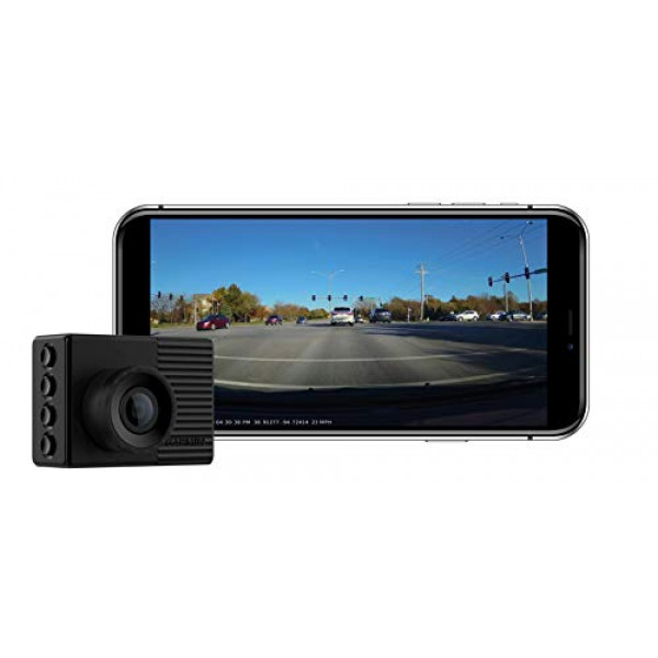 Garmin Dash Cam 56, amplio campo de visión de 140 grados en 1440P HD, pantalla LCD de 2 y control por voz, muy compacto con detección y grabación automática de incidentes