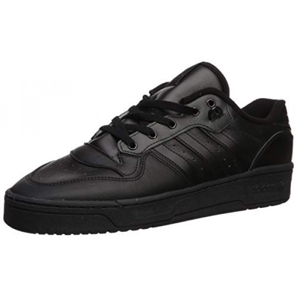 Zapatillas adidas Originals Rivalry Low para hombre, negro core / negro core / blanco FTWR, 13 M EE. UU.