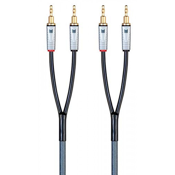 Monolith - Cable de altavoz de conductores múltiples de 10 pies, par, con aislamiento de PE, 14 AWG, cobre sin oxígeno con conectores tipo banana chapados en oro