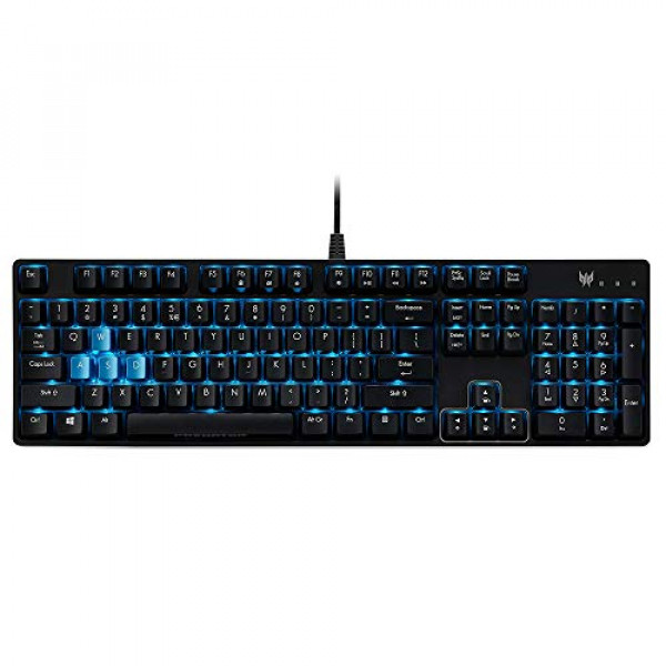 Teclado mecánico para juegos Acer Predator Aethon 300: interruptores Cherry MX Blue - 100% anti-ghosting - 104 teclas de retroiluminación azul turquesa con 10 efectos de iluminación