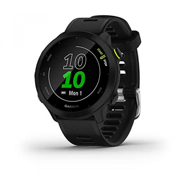 Garmin Forerunner 55, reloj para correr con GPS con entrenamientos diarios sugeridos, hasta 2 semanas de duración de la batería, negro