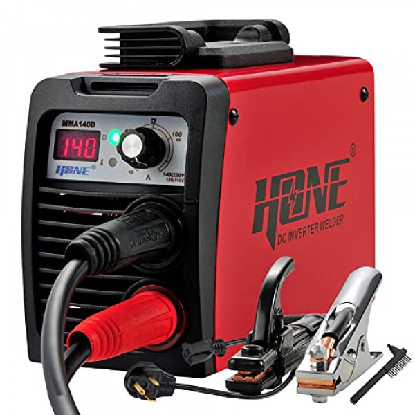 HONE Stick Welder, 110V / 220V 140A ARC Welder Machine Inversor IGBT Pantalla digital LCD Máquinas de soldadura con Hot Start Arc Force Antiadherente, alta eficiencia para kit de herramientas de soldadura de varilla de soldadura de 1/16 -1/8