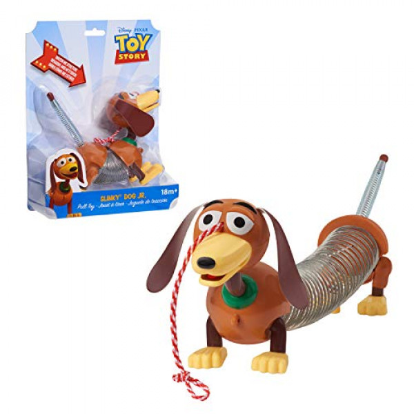 Disney and Pixar Toy Story Slinky Dog Jr Pull Toy, juguetes para niñas y niños de 3 años, por Just Play