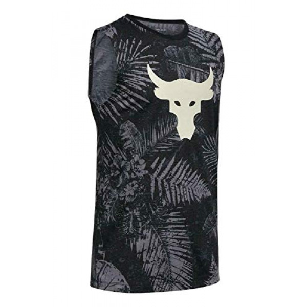 Under Armour Camiseta sin mangas UA Project Rock Aloha Camo para niño (negro / blanco cumbre, grande)