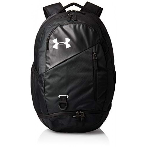 Under Armour Adult Hustle 4.0 Mochila, Negro (001)/Plata, Talla única