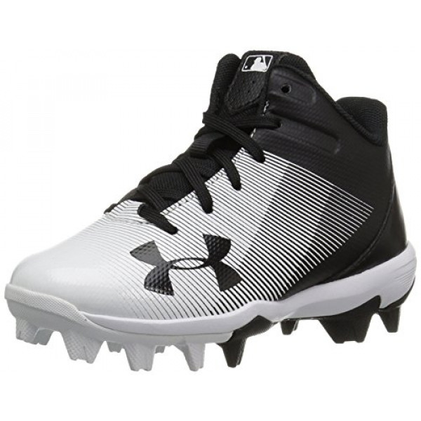 Under Armour Leadoff Mid Jr. RM Zapato de béisbol, negro (011)/blanco, 8 US Unisex Little Kid