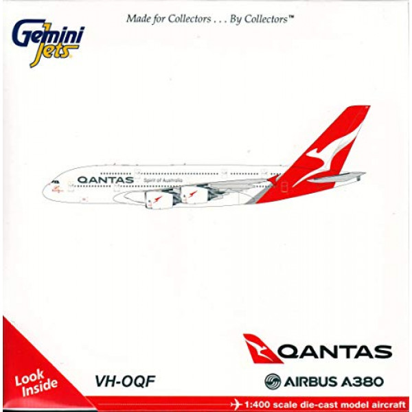 GeminiJets GJQFA1783 Qantas A380-800 New Livery VH-OQF' / GEMGJ1783 1:400 Gemini Jets Qantas Airbus A380-800 (New Livery) Reg #VH-OQF (prepintado/prefabricado)