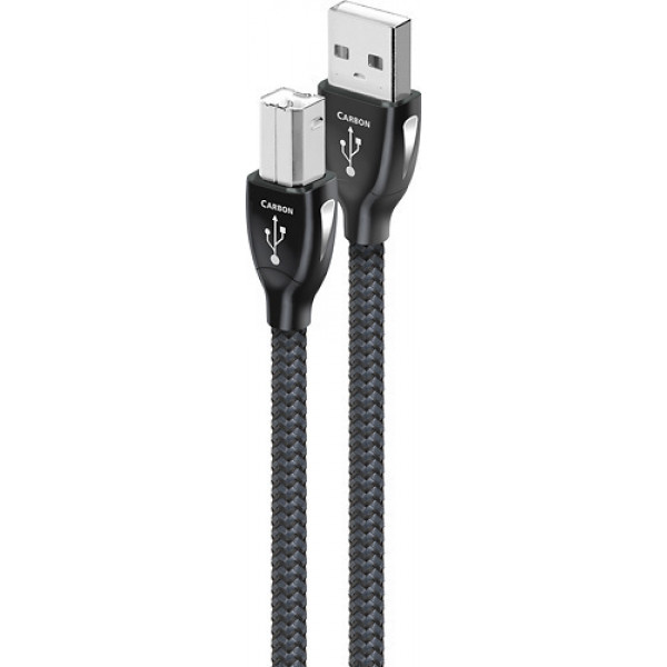 AudioQuest - Cable USB A/B de carbono de 2,5' - Negro/Gris