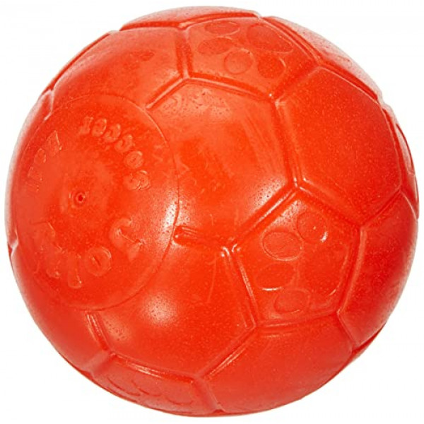 Jolly Pets - Juguete para perro con pelota de fútbol grande, flotante, de 8 pulgadas de diámetro, color naranja