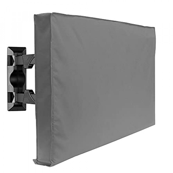 Cubierta de TV para exteriores - Modelo de 50 para pantallas planas de 48 - 52 - Ajuste delgado - Protector de televisión resistente a la intemperie y al polvo - Gris