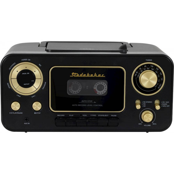 Studebaker - Boombox CD-RW/CD-R con radio AM/FM - Negro