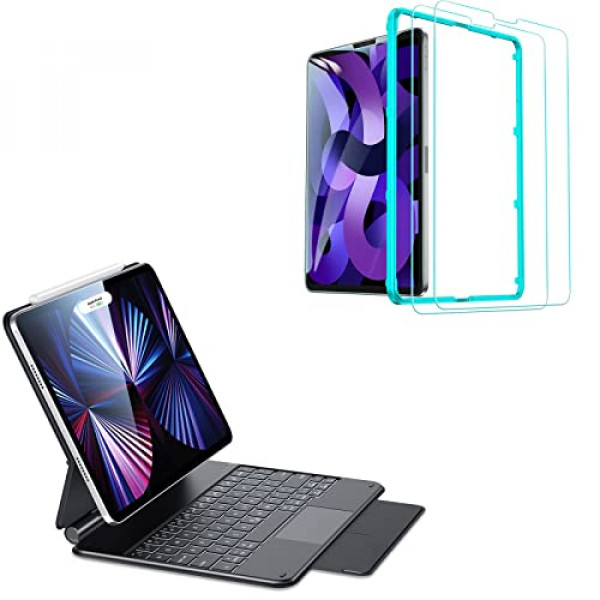 ESR Rebound - Funda magnética para teclado, protector de pantalla para iPad Air 5/iPad Air 4 (2022/2020, 10,9 pulgadas) y iPad Pro 11 (2021/2020/2018), película de vidrio templado con marco de instalación