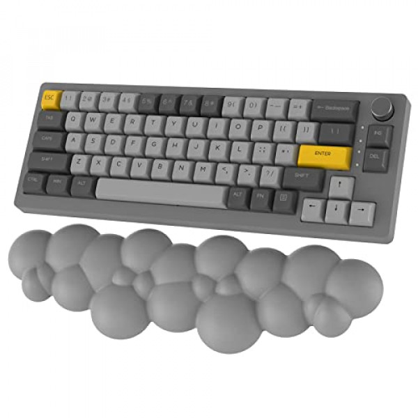 MANBASNAKE Reposamuñecas para teclado, almohadilla para muñeca de espuma viscoelástica, reposamuñecas de fibra suave para teclado TKL, juego de cojín cómodo antideslizante ergonómico, alivio del dolor de escritura, soporte para oficina, juegos de PC, comp