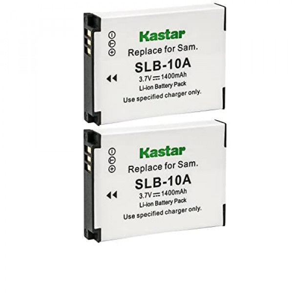 Kastar SLB-10A - Batería de repuesto para Samsung SLB-10A EC-WB700ZCPSCN, cargador Samsung SBC-10A, Samsung WB150F, WB200F, WB250F, WB280F, WB350F, WB500, WB550, WB600, WB650, WB700, WB750