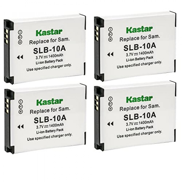 Kastar SLB-10A - Batería de repuesto para Samsung SLB-10A EC-WB700ZCPSCN, cargador Samsung SBC-10A, Samsung WB150F, WB200F, WB250F, WB280F, WB350F, WB500, WB550, WB600, WB650, WB700, WB750