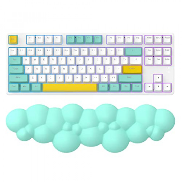 MANBASNAKE - Reposamuñecas para teclado en la nube, espuma viscoelástica de alta densidad de poliuretano con base antideslizante para escribir alivio del dolor, almohadilla ergonómica para teclado con soporte para muñeca para oficina en casa/computadora/p