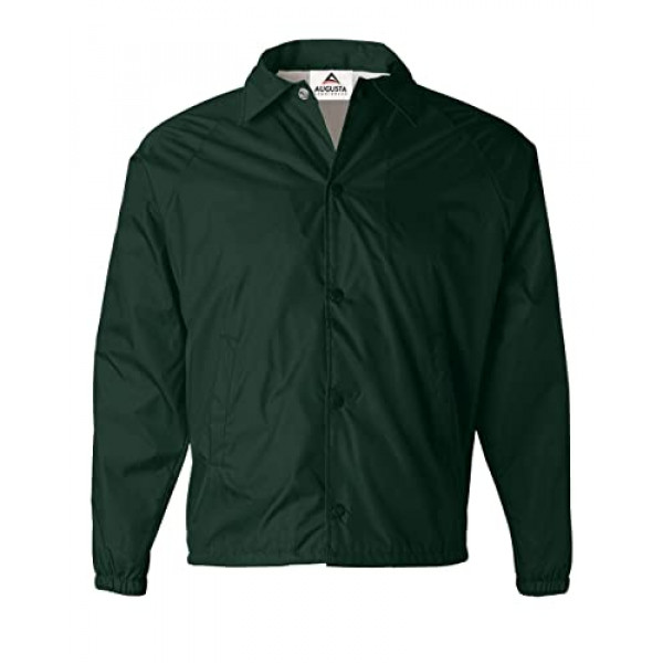 Augusta Sportswear Chaqueta de entrenador de nailon estándar para hombre, con forro, verde oscuro, talla mediana