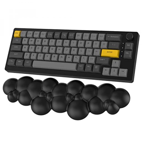 MANBASNAKE Reposamuñecas para teclado, almohadilla de espuma viscoelástica, reposamanos de fibra suave para teclado TKL, juego de cojines ergonómicos antideslizantes y cómodos, alivio del dolor de escritura, soporte para oficina, juegos de PC, computadora