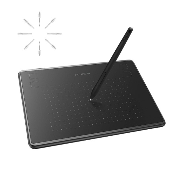 HUION Inspiroy H430P OSU Tableta Gráfica de Dibujo con Stylus Sin Batería 4 Teclas de Presión, Compatible con Android, Linux, Windows y Mac Negro