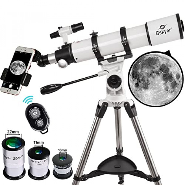 Telescopio Gskyer 600x90mm AZ Telescopio refractor astronómico para adultos Astronomía, Alcance de tecnología alemana