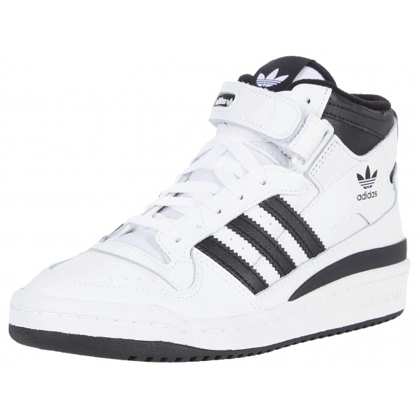 Zapatilla adidas Originals Forum Mid, blanco/núcleo negro/blanco, 7 US unisex niño grande