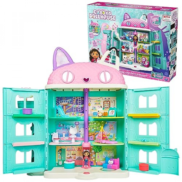 Gabby's Dollhouse Casa de muñecas Purrfect de 15 piezas con sonidos