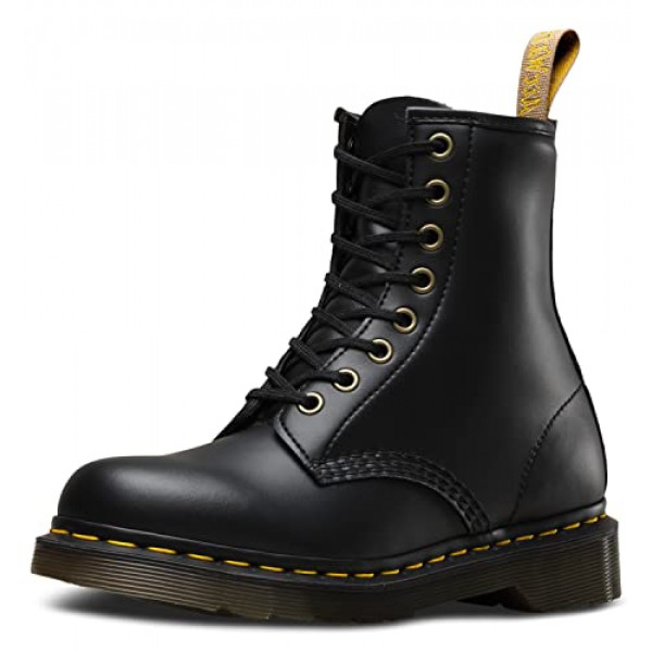 Dr. Martens Bota de combate vegana 1460 unisex para adultos, negro, 7 mujeres 6 hombres EE. UU.