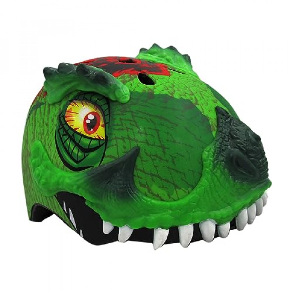 Raskullz 2015 Casco de bicicleta para niños/jóvenes T-Rex Awesome 5+ (verde - 50-54 cm)