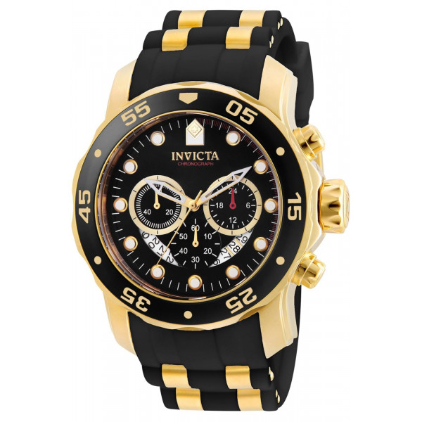 Invicta Reloj de vestir negro con esfera negra y cronógrafo Pro Diver Collection 6981 para hombre