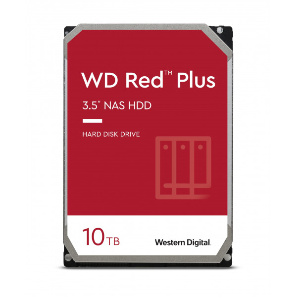 Western Digital Disco duro interno WD Red Plus NAS de 10 TB HDD - 7200 RPM, SATA 6 Gb/s, CMR, caché de 256 MB, 3,5 - WD101EFBX