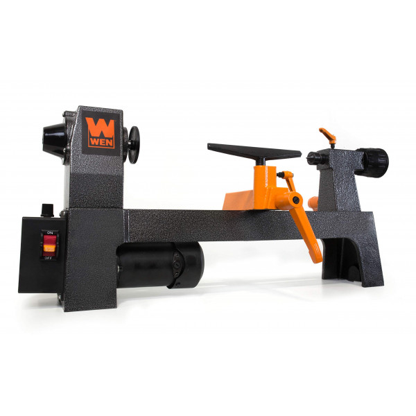 WEN 3421 Mini torno para madera de sobremesa de velocidad variable, 3,2 amperios, 8 x 12 pulgadas