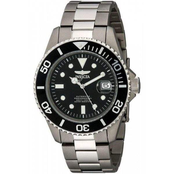 Invicta 0420 Pro Diver Reloj automático de titanio con esfera negra para hombre