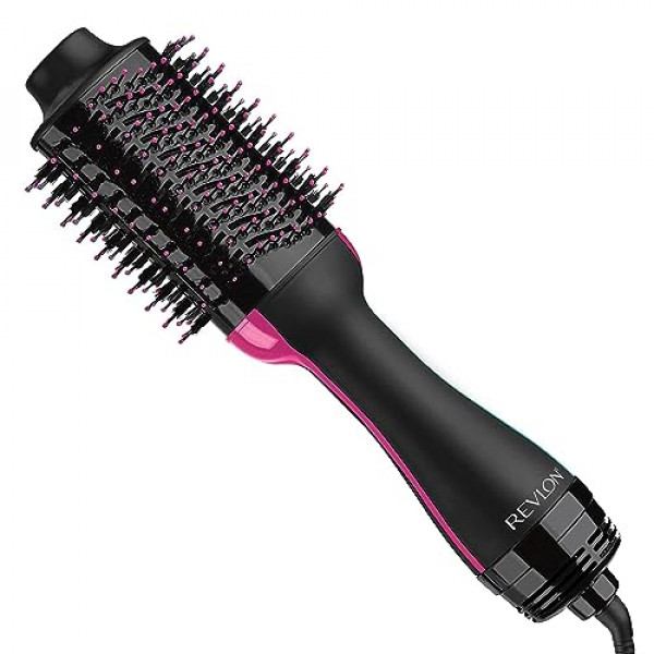 REVLON Secador de pelo y voluminizador de un solo paso, cepillo de aire caliente, negro, el embalaje puede variar, voluminizador negro, 1 unidad