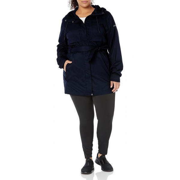 Columbia Standard Pardon My Trench - Chaqueta impermeable para mujer, color oscuro nocturno, talla XS