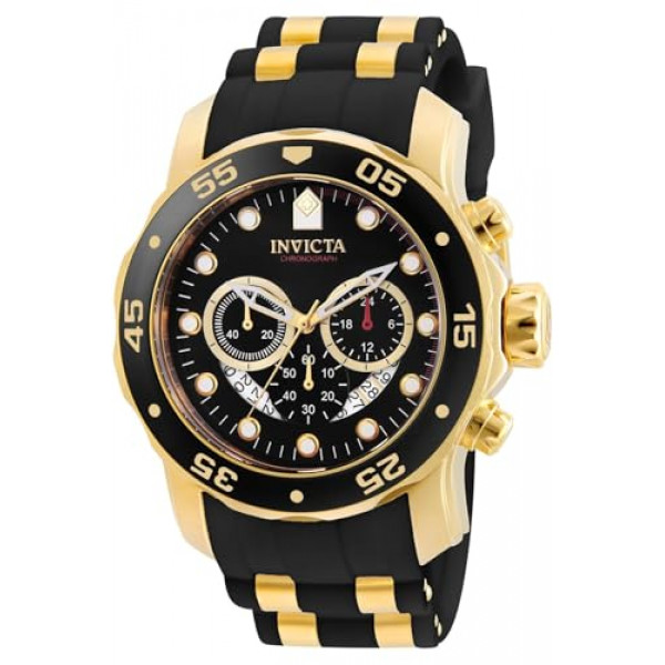 Invicta Reloj de vestir negro con esfera negra y cronógrafo Pro Diver Collection 6981 para hombre