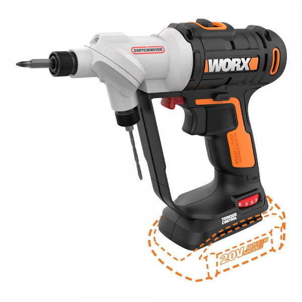 Worx WX176L.8 20V Power Share Switchdriver 2.0Ah Taladro y destornillador inalámbricos 2 en 1 (2.0Ah)