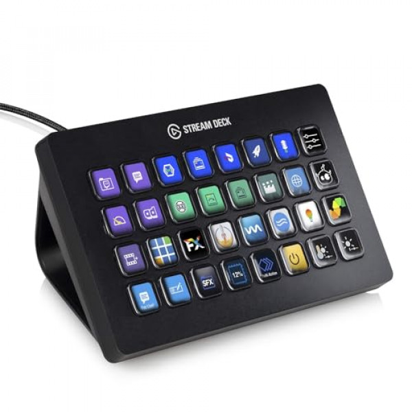 Elgato Stream Deck XL: controlador de estudio avanzado, 32 teclas macro, activa acciones en aplicaciones y software como OBS, Twitch, ​YouTube y más, funciona con Mac y PC