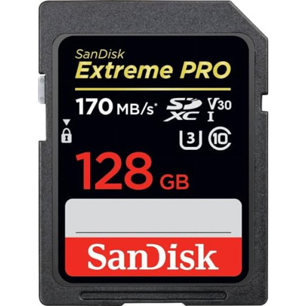 [Versión anterior] Tarjeta SanDisk Extreme PRO SDXC UHS-I de 128 GB - C10, U3, V30, 4K UHD, tarjeta SD - SDSDXXY-128G-GN4IN