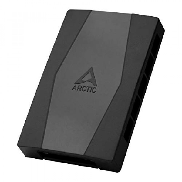 ARCTIC Case Fan Hub - Distribuidor de ventiladores PWM de 10 pliegues con alimentación SATA, Fan Hub - Negro