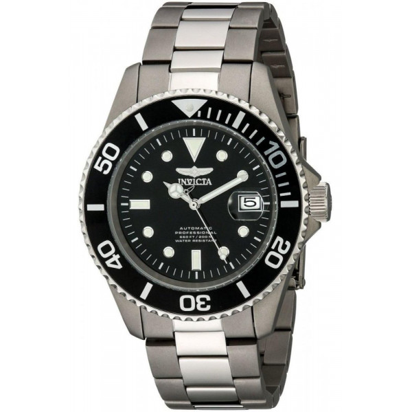 Invicta 0420 Pro Diver Reloj automático de titanio con esfera negra para hombre