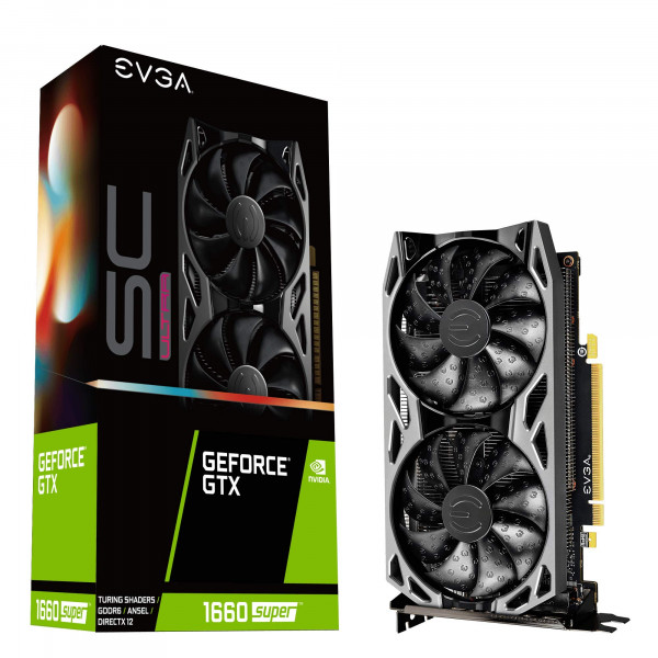 EVGA 06G-P4-1068-KR GeForce GTX 1660 Super Sc Ultra Gaming, 6GB GDDR6, doble ventilador, placa posterior de metal