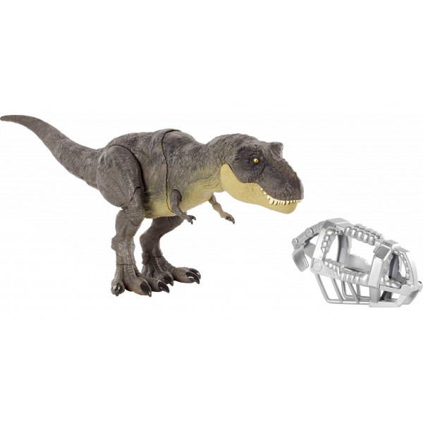 Mattel Jurassic World Camp Cretaceous Stomp 'n Escape Tyrannosaurus T Rex Figura de acción de juguete con movimiento de pisada