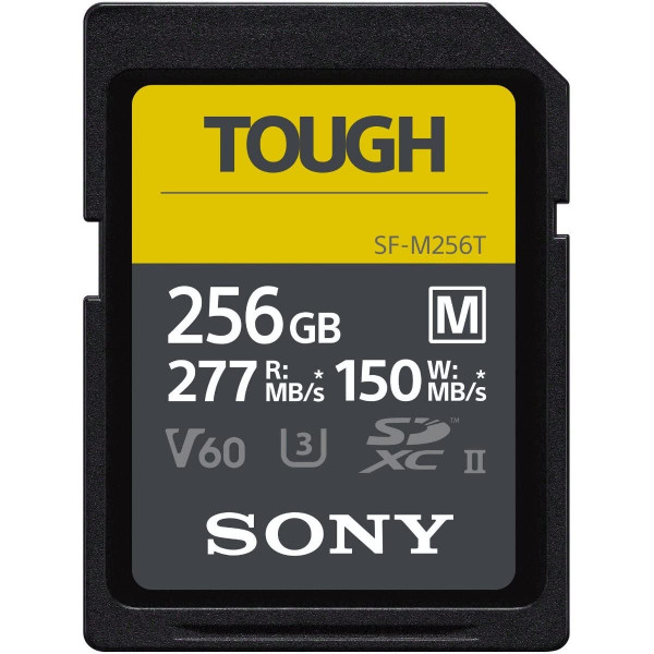 Tarjeta Sony TOUGH-M series SDXC UHS-II 256GB, V60, CL10, U3, Max R277MB/S, W150MB/S (SF-M256T/T1), Negra