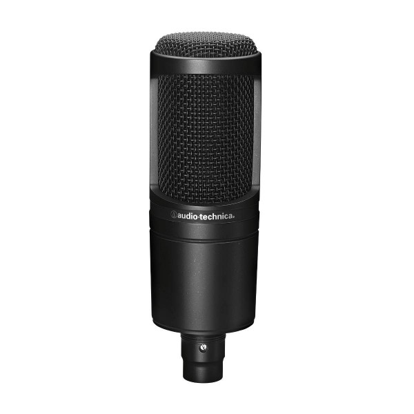 Audio-Technica AT2020 Micrófono de estudio XLR de condensador cardioide, ideal para aplicaciones de proyecto/estudio en casa, negro