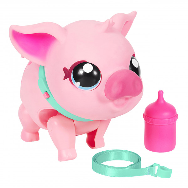 Little Live Pets - Mi cerdo mascota: Piggly | Cerdo de juguete interactivo, suave y ágil, que camina, baila y acaricia. Más de 20 sonidos y reacciones. Baterias incluidas. para niños a partir de 4 años