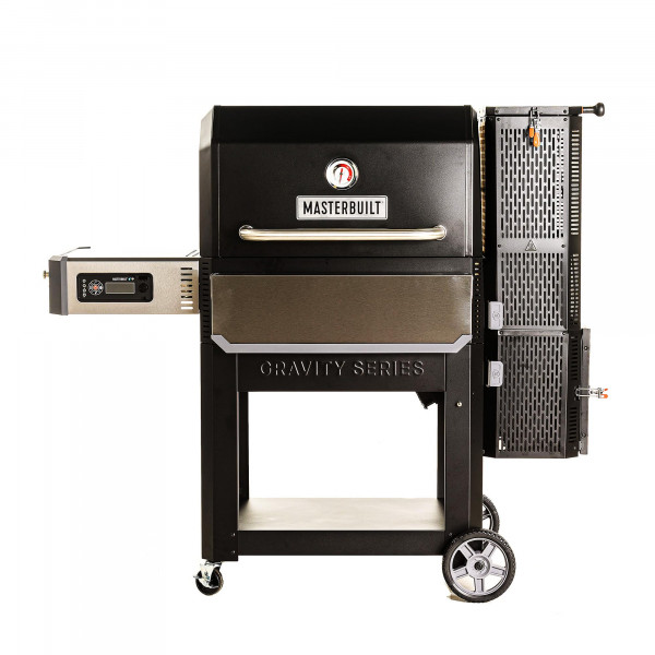 Masterbuilt® Gravity Series® 1050 Parrilla y ahumador de carbón digital con control digital, conectividad de aplicaciones y 1,050 pulgadas cuadradas de cocción en negro, modelo MB20041220