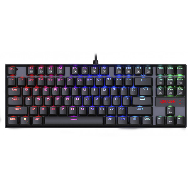 REDRAGON - Kumara K552 RGB Teclado mecánico con interruptor azul TKL para juegos con retroiluminación RGB - Negro