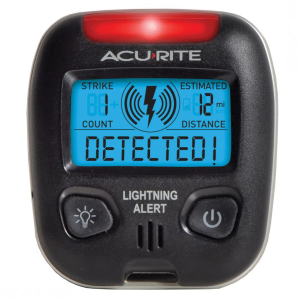 AcuRite 02020 Detector de rayos portátil negro, 2½ largo x 1 ancho x 2¾ alto